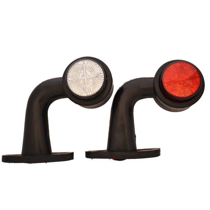 ЛЕД рогче с 4 диода червено/бяло криво