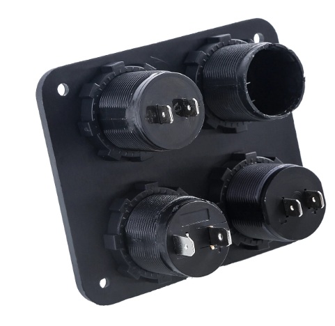 image_2 Панел за вграждане 4в1- 2 USB порта, гнездо за запалка+ волтметър