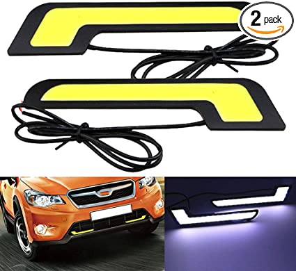 ИЗЧЕРПАН! Дневни светлини - диодни -  COB LED DayLight - 2 броя комплект с метален корпус