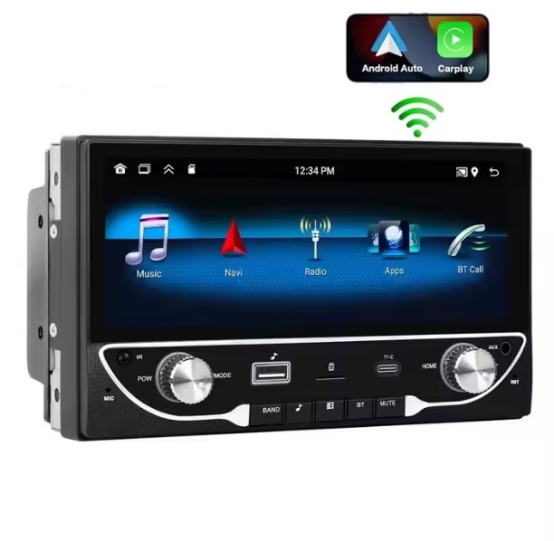 АВТОРАДИО Android Double DIN 6.86" ​​2+64G Car Stereo Wireless Carplay & Android Auto Radio GPS WIFI BT DSP RDS AUX Type-C USB