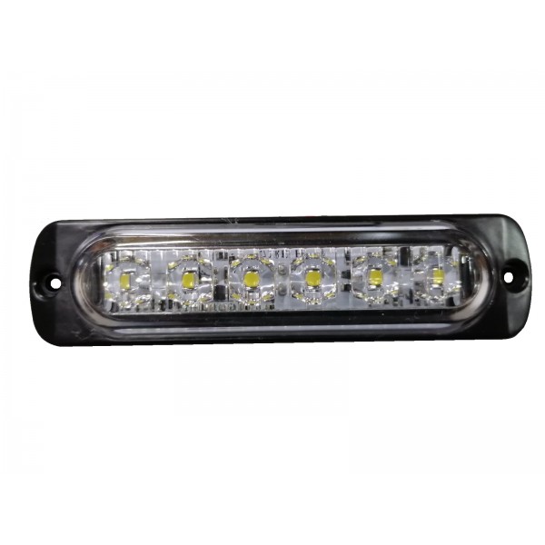 ГАБАРИТ МИГАЩ (12-24V) 6 LED С РЕФЛ.-112mm /БЯЛ И ОРАНЖЕВ