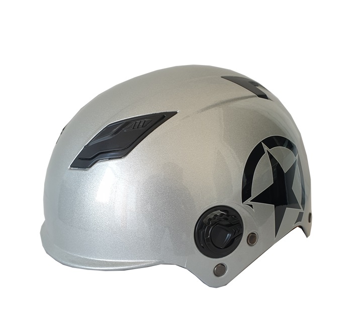 Каска за мотор М сива