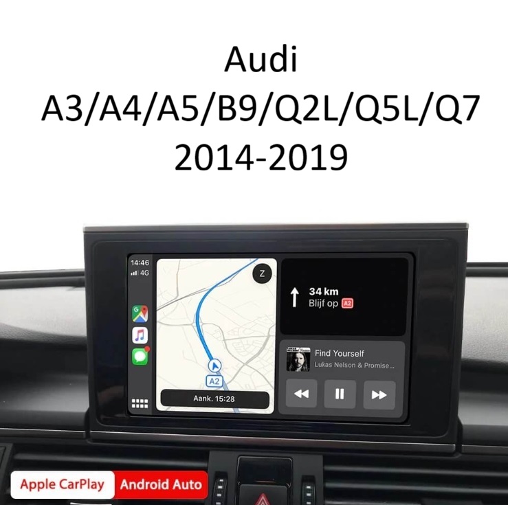 Wireless Apple CarPlay & Android Auto Интерфейс – Audi A3/A4/B9/A5/Q2L/Q5L/Q7 2014-2019