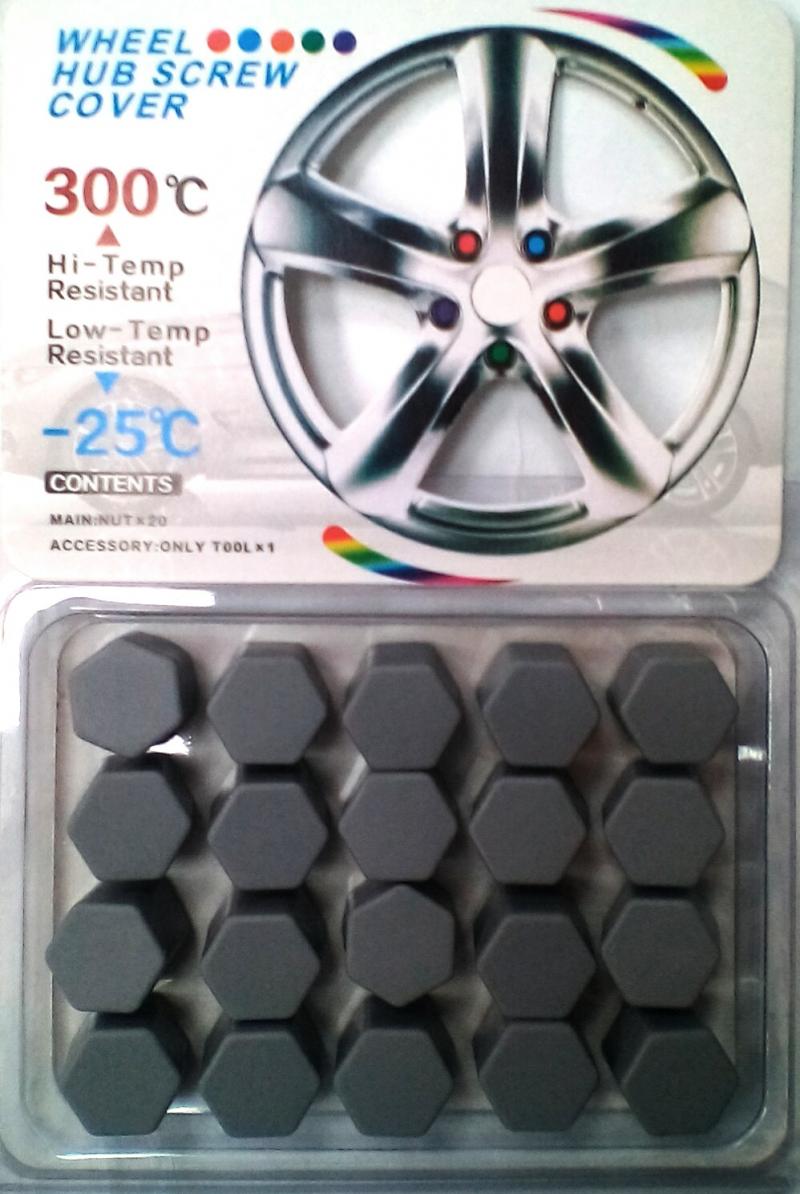 Декоративни капачки за болтове на джантите 17мм/19мм-черен