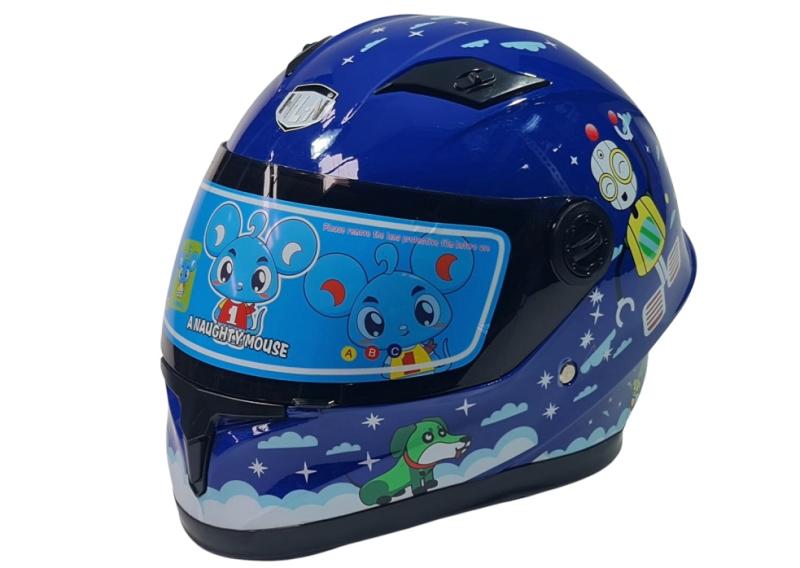 Детска каска синя