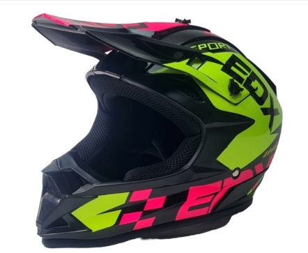 КАСКА крос Черно+Розoво+Зелено