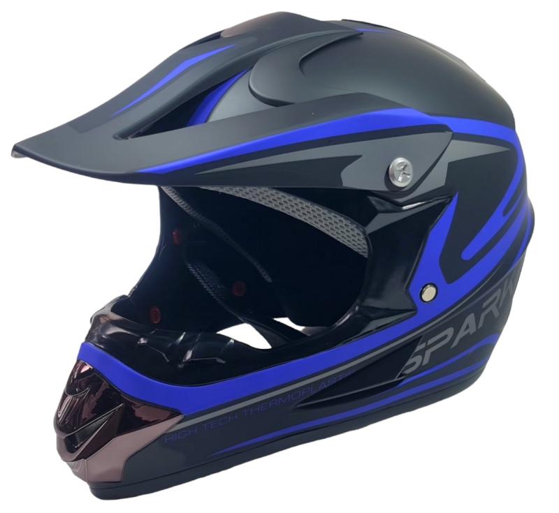 КАСКА N297 -Крос- черно+синьо -XL