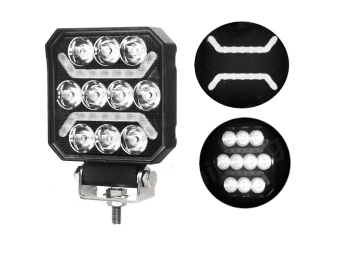 LED диодна лампа халоген бяла светлина + бял габарит 12V/24V