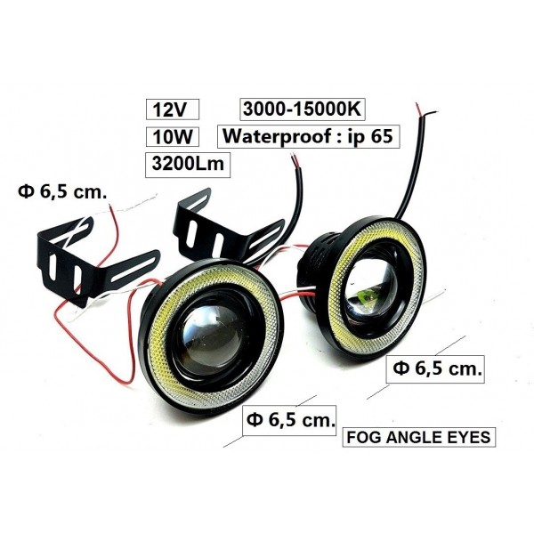  LED халогенни лупи дневни светлини, ангелски очи 65mm